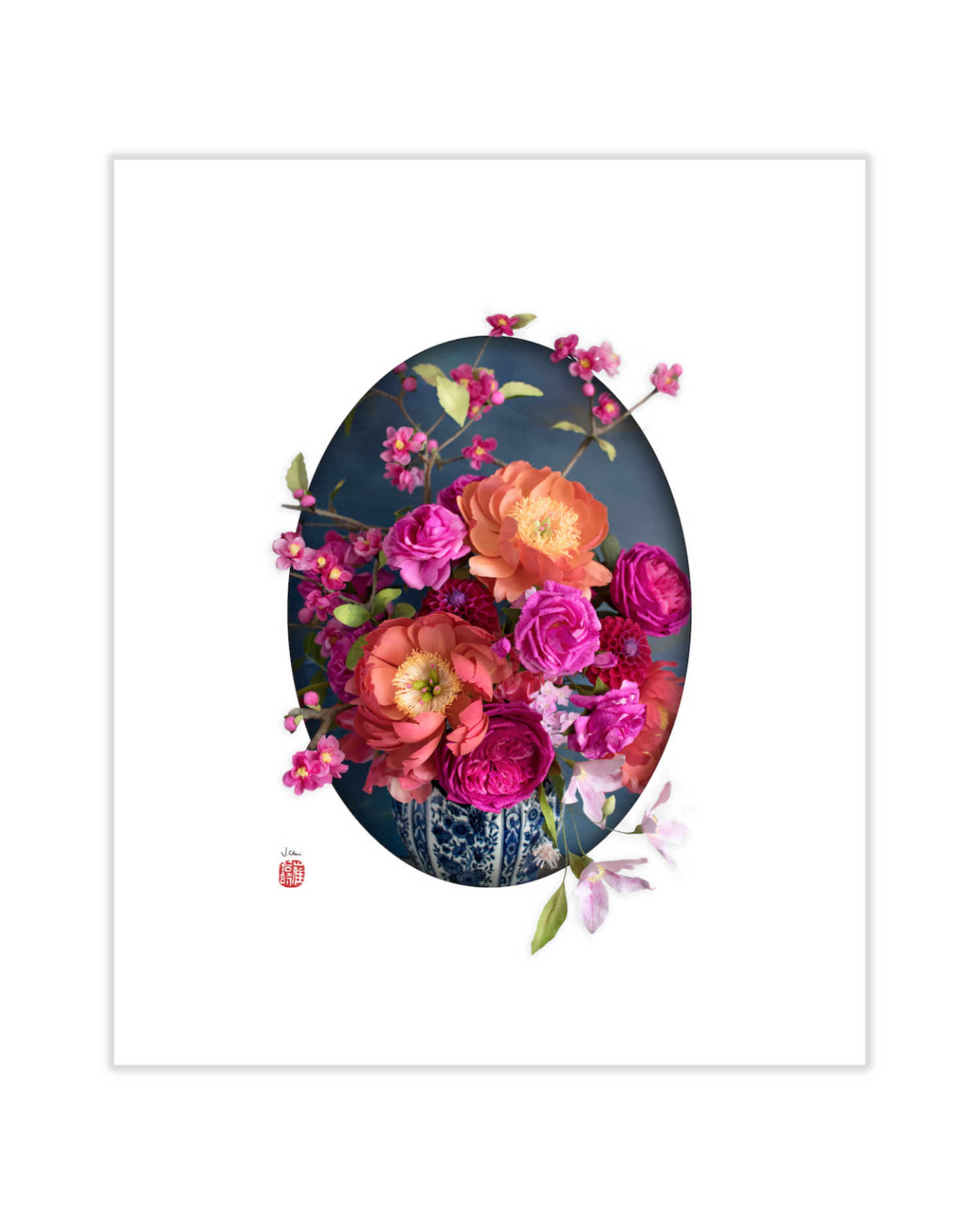 Coral and Magenta Arrangement