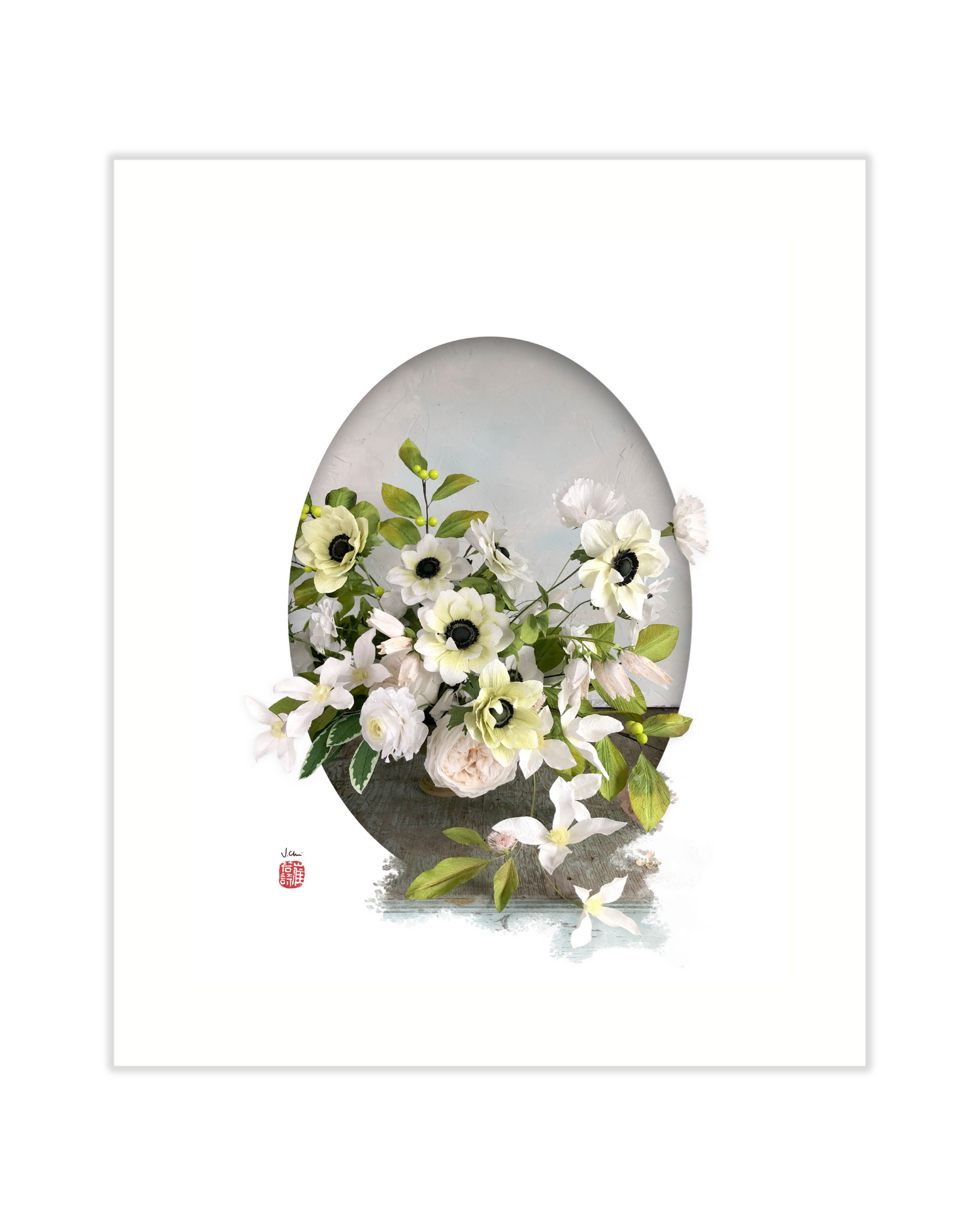 White and Green Arrangement